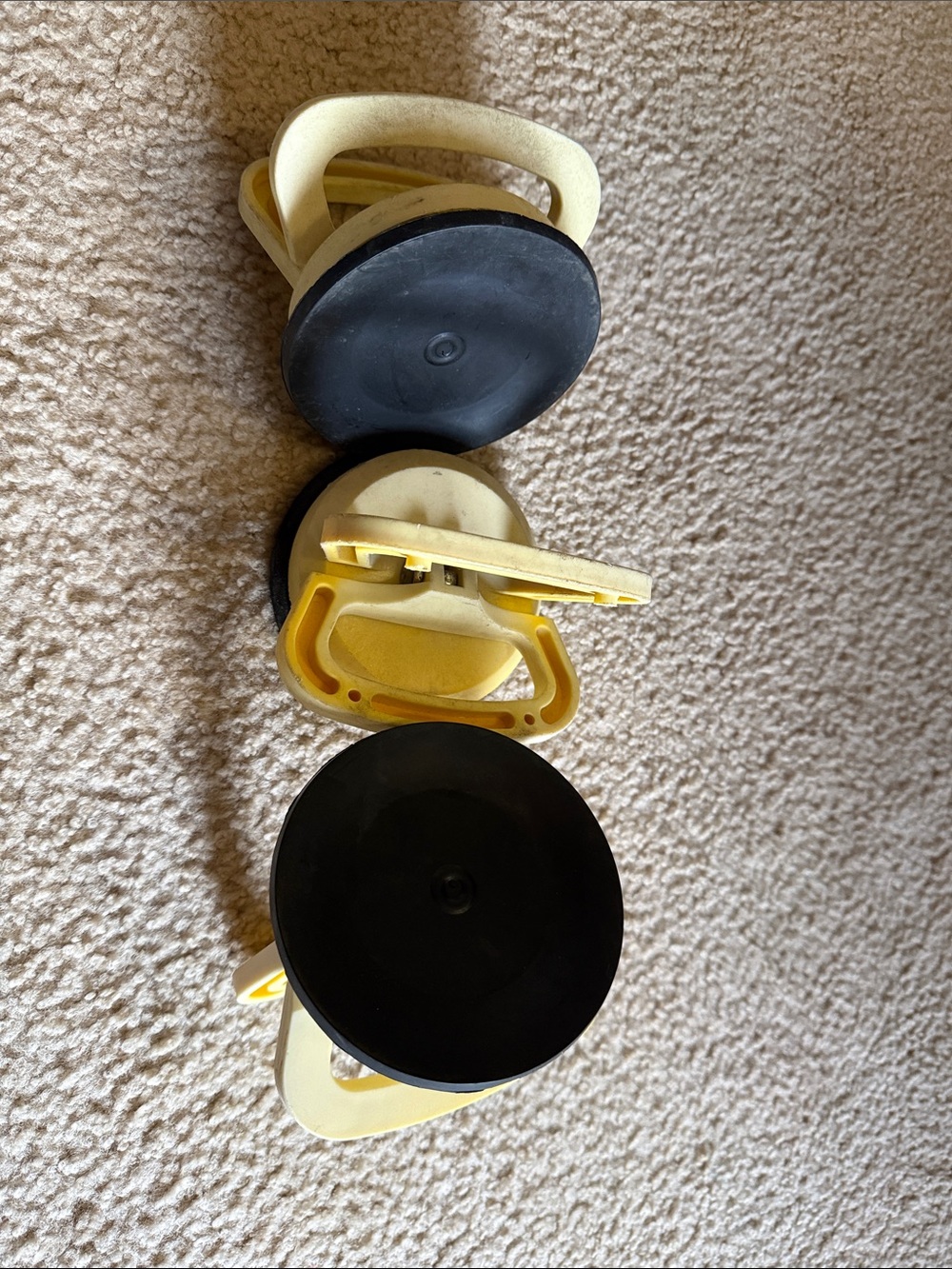 Yellow and Black Suction Cup Lifters - 3 Pack